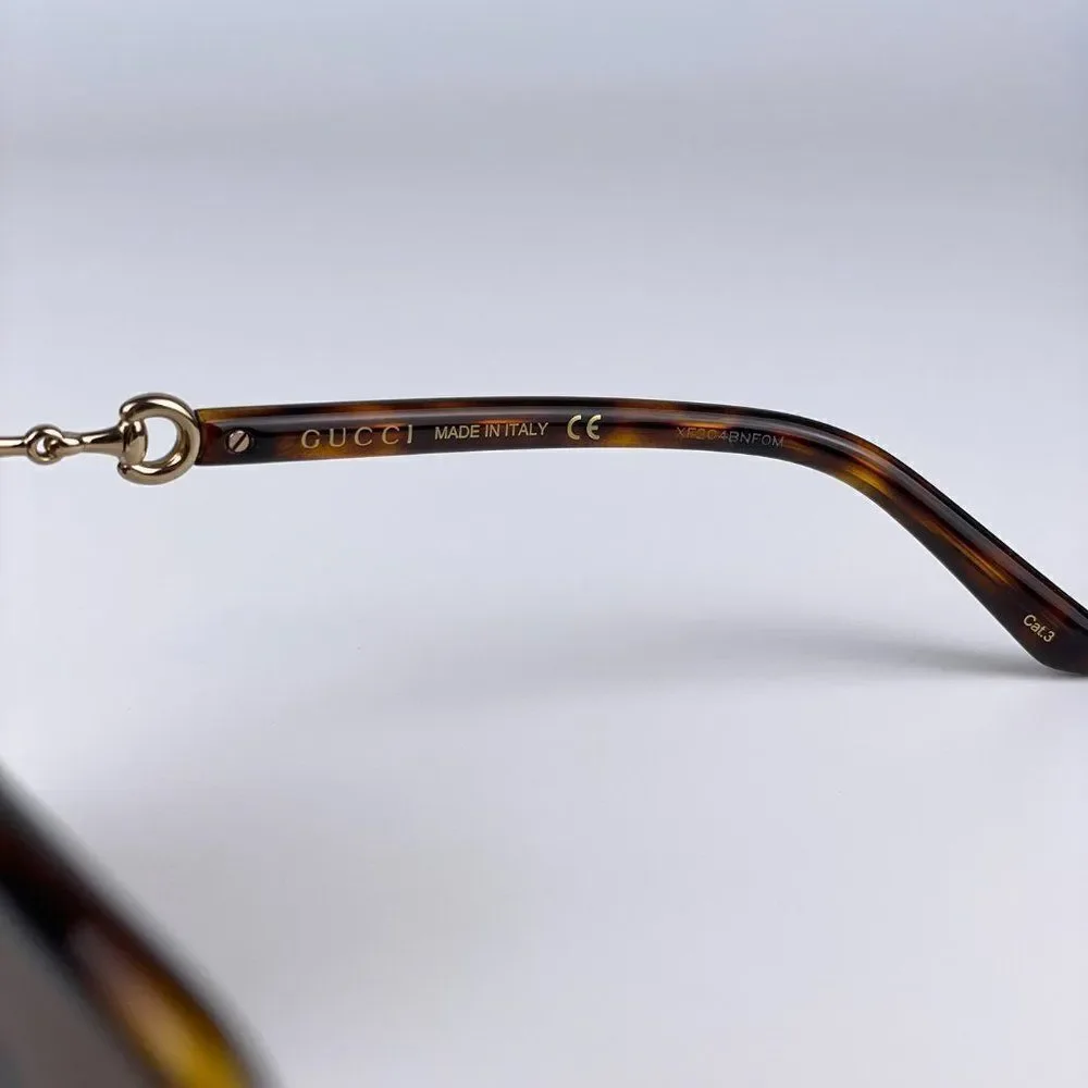 SALE! NEW Gucci GG0890S 002 Women Dark Havana Brown Metal Sunglasses